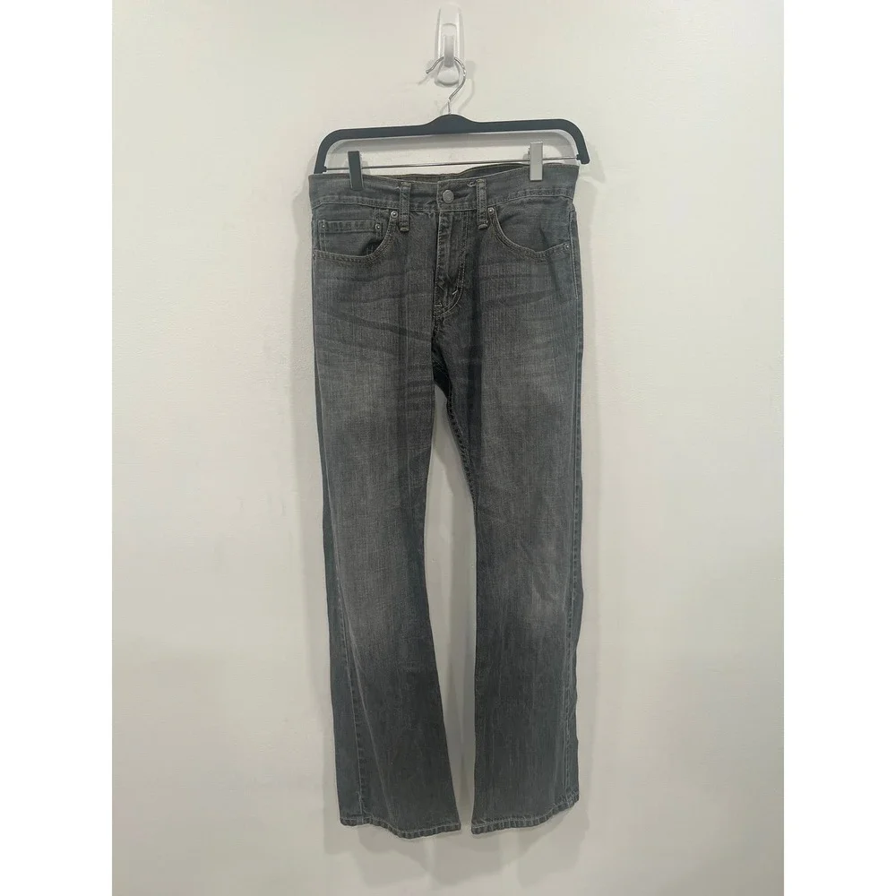 Levi Strauss Jeans 514 Mens Gray Straight Leg Denim Jeans 28x30 S40115 NXHK